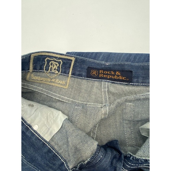 ROCK & REPUBLIC NWT Men's  Taylor Boot Cut Jeans - Embellished Back Pockets  W30 - Picture 14 of 16